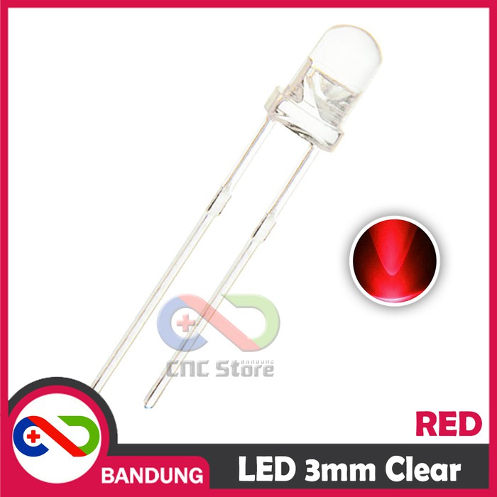 10PCS LED 3MM F3 SUPER BRIGHT RED MERAH CLEAR