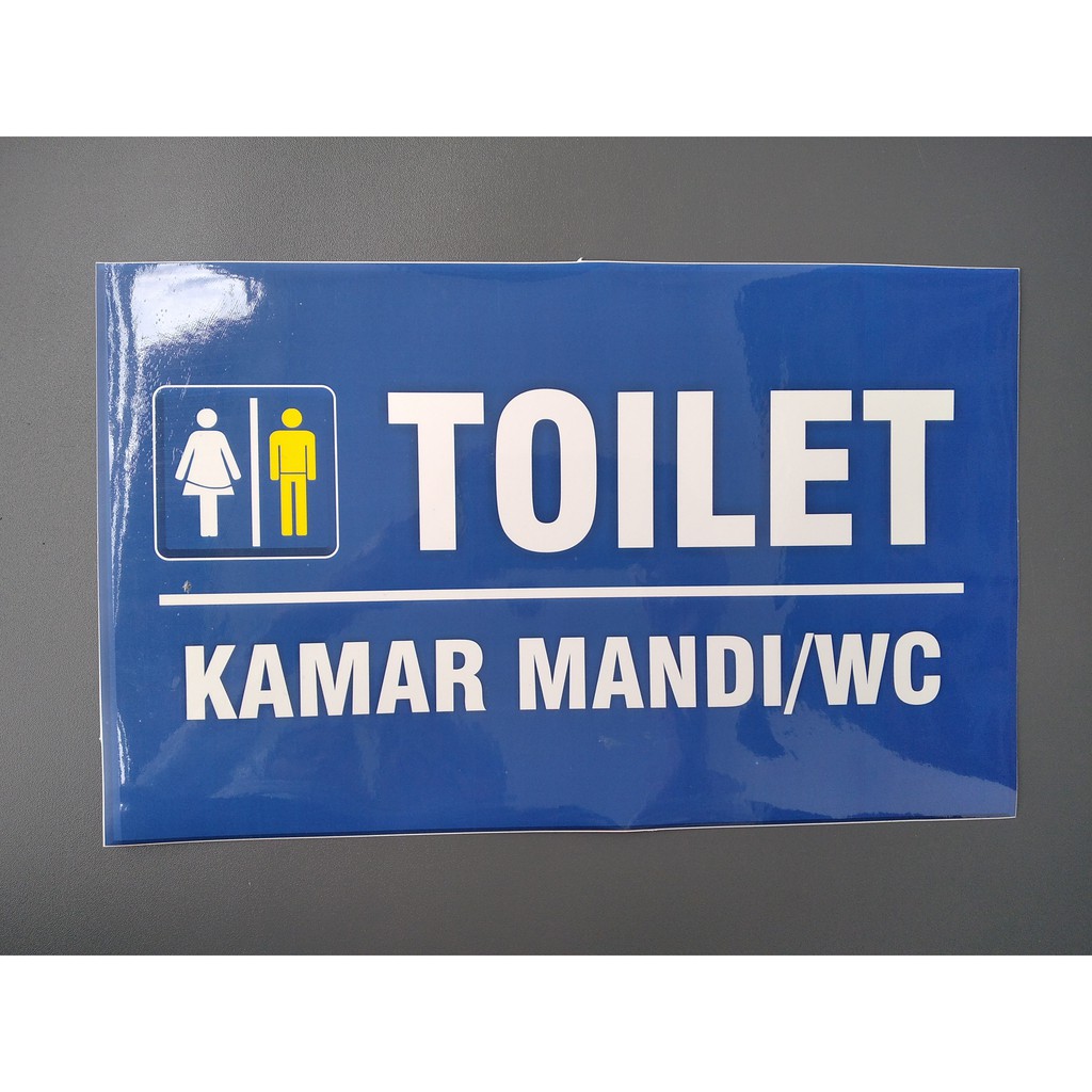 

Sticker Toilet | KAMAR MANDI & WC | WARNA BIRU | BAHAN VINYL | 32 cm x 13 cm