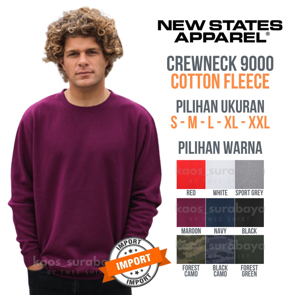 Crewneck Sweater Polos New States Apparel (NSA)