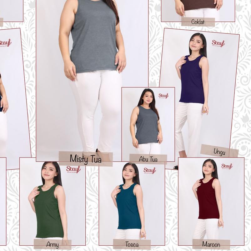✮ UCanSee BigSize XXL & AllSize Wanita 20 Warna Singlet Basic Kaos You Can See Jumbo STAYL ❄