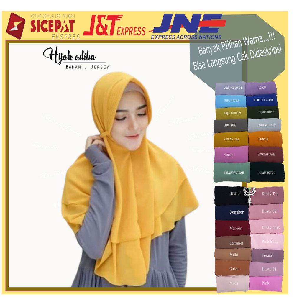 jilbab instant khimar pasmina plisket bergo maryam hijab bella square KAYLA PET fashion wanita