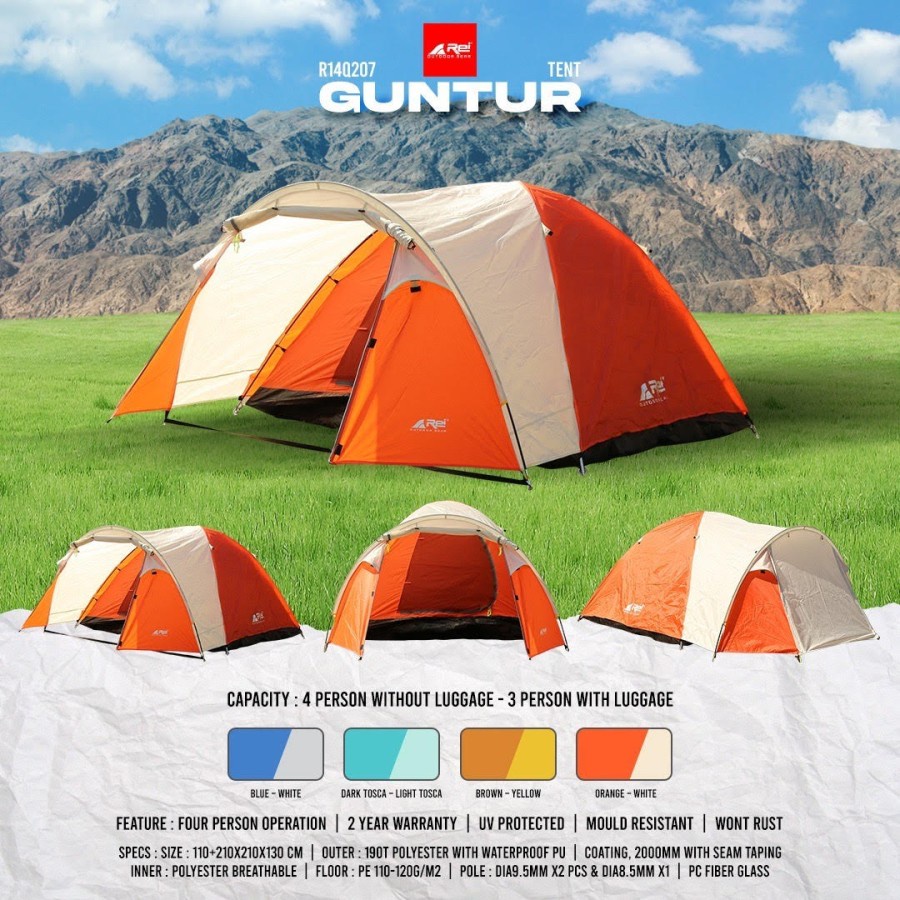 Tenda Camping Rei Guntur M29 Kapasitas 4 orang
