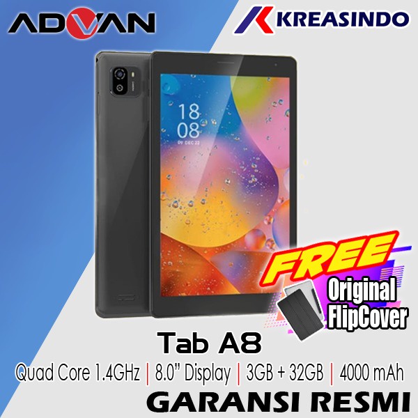 ADVAN TAB A8 3/32 Ram 3GB Internal 32GB TABLET 8 Inch Garansi Resmi