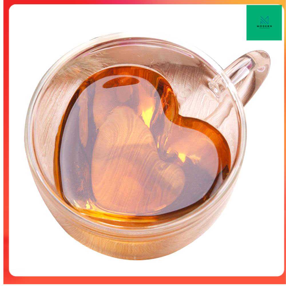 TD-DA Creative Cangkir Kopi Anti Panas Double-Wall Glass Love Series 150ml