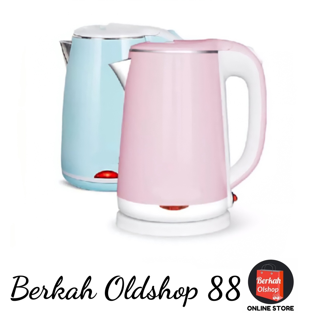 Berkah Oldshop 88 - Teko Listrik Stainless Steel Pemanas Air Kettle Electric Kapasitas 2.3L 600 Watt