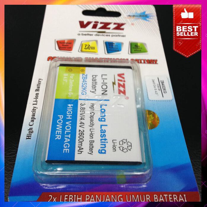 Acc Hp Baterai Asus Zenfone Go B 4.5 Inchi Zb452Kg 2600Mah Double Power Vizz