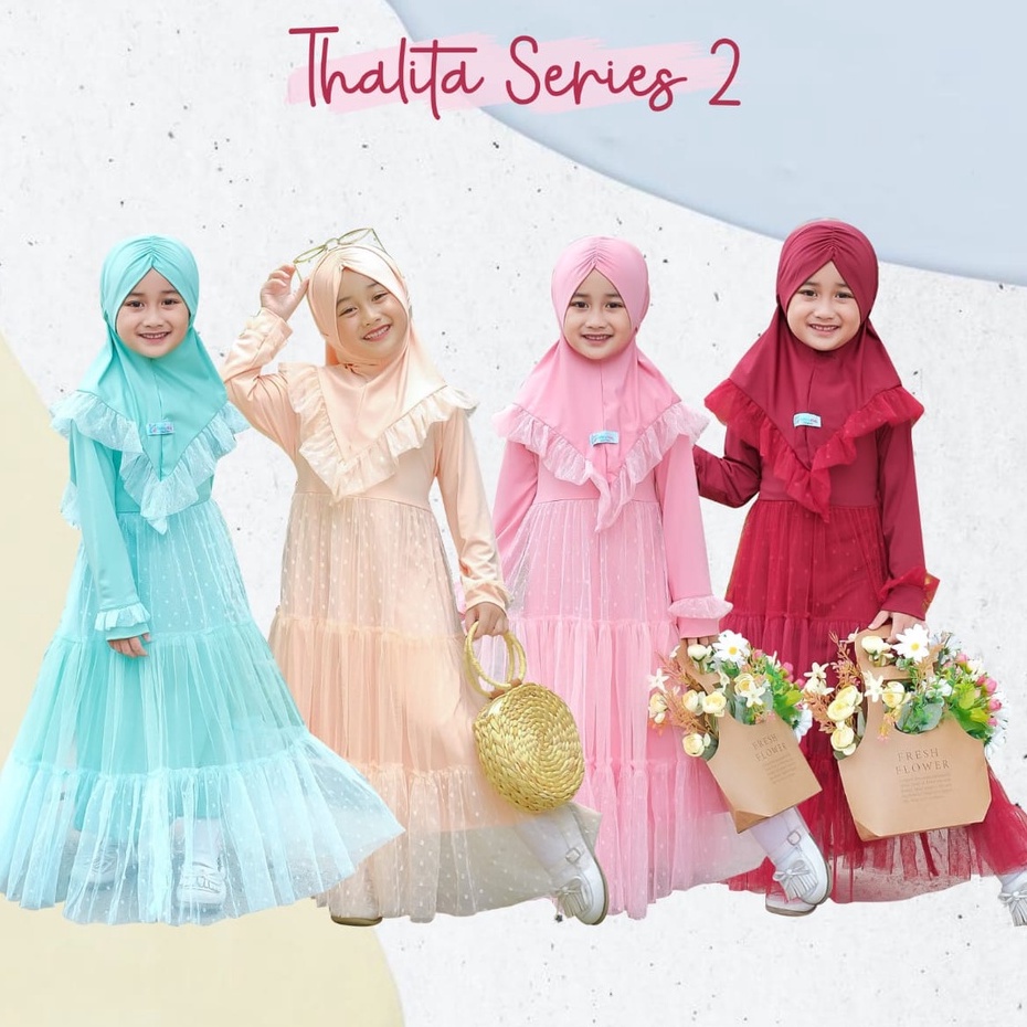 Gamis Anak "Thalita series 2" size S-XL (setara 3-7 Tahun)
