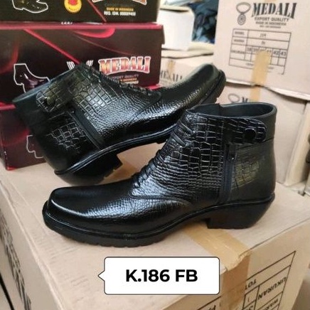 Sepatu kulit pria PDH boots Polri TNI security guard PNS sepatu kerja formal tampil lebih keren