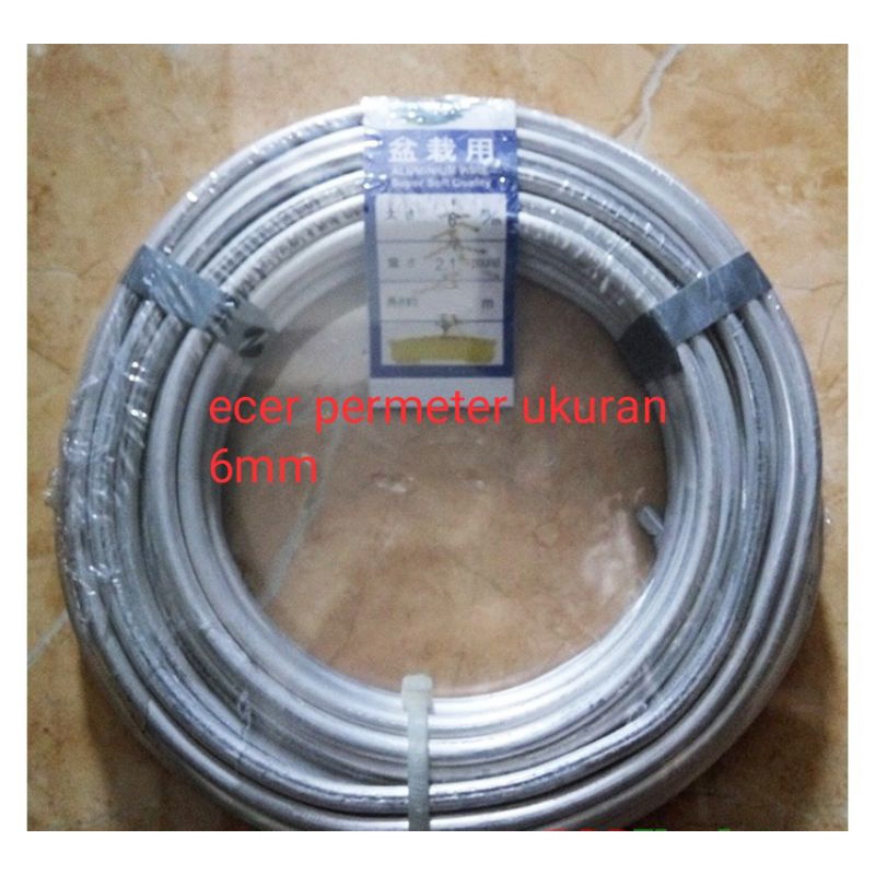 kawat bonsai putih ecer permeter 6mm