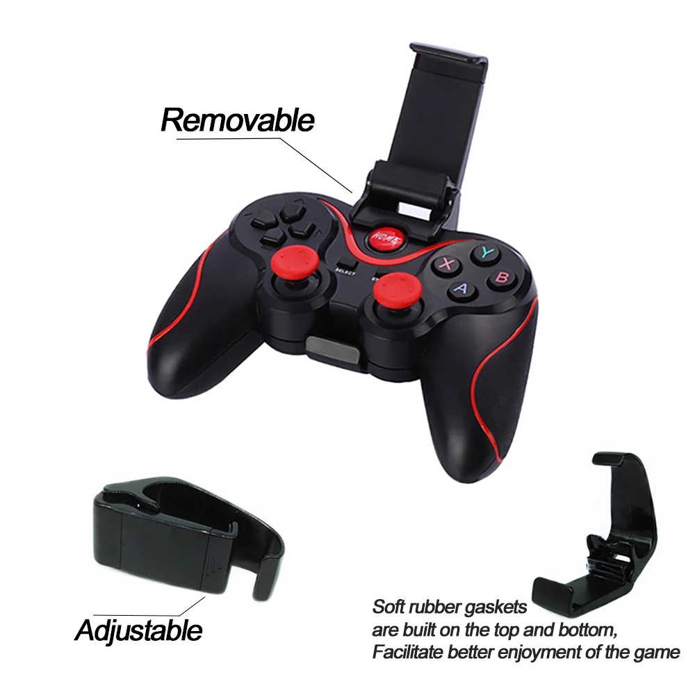 T3 Wireless Bluetooth Gamepad untuk Ponsel Android iOS Wireless Game Stick Handle untuk Holder Box