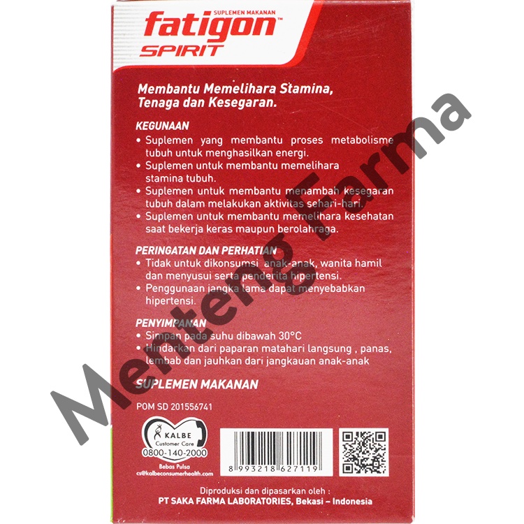 Fatigon Spirit - Multivitamin Penambah Energi dan Stamina Tubuh