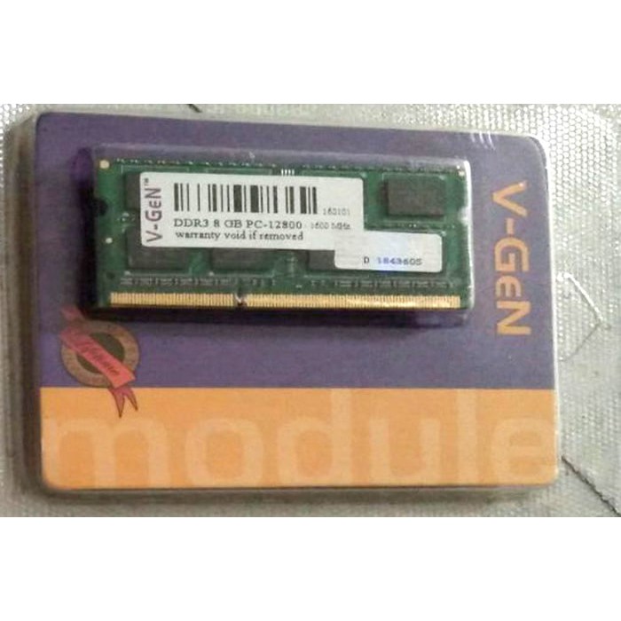 MEMORY SODIM V-GEN DDR3 8GB PC 12800 ( LIFETIME WARRANTY )