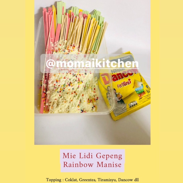 MIE GEPENG LIDI MANIS RAINBOW TOPPING BUBUK
