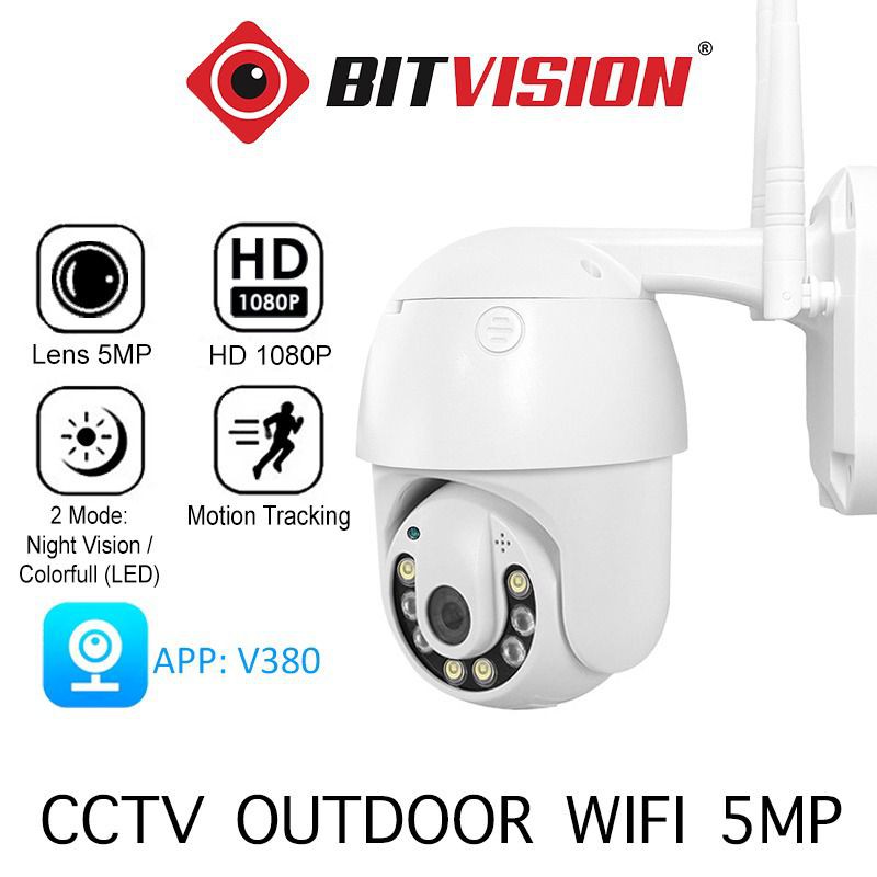 IP CAMERA WIFI OUTDOOR PTZ SPEED DOM DOUBLE LIGHT 5MP 1080P