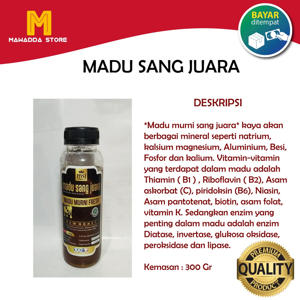 

Madu Murni Fresh MSJ Madu Sang Juara 300 gr