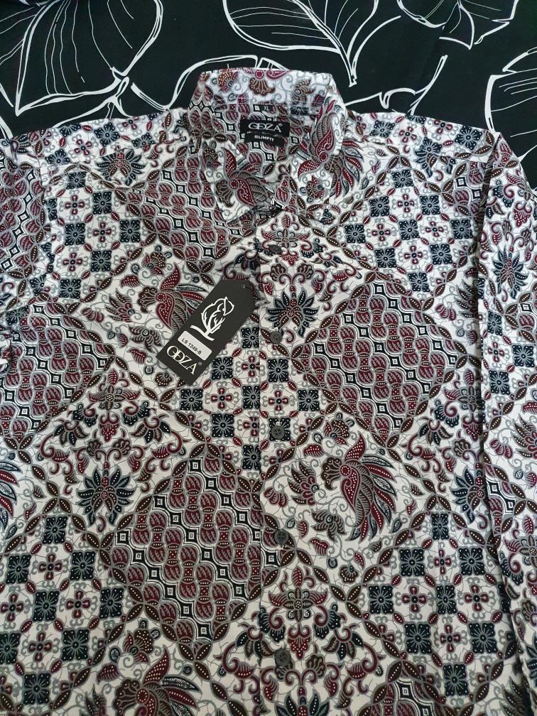 Odza Baju Batik Kemeja Batik Lengan Panjang Kerah Atasan Hem Resmi Solo Modern Dokana