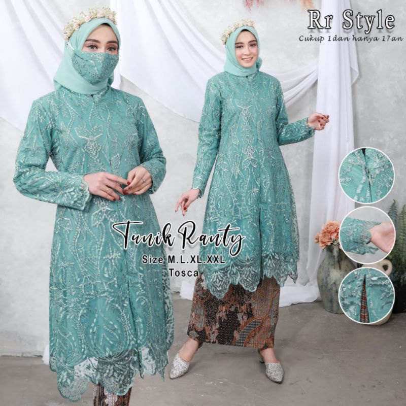 kebaya tunik busui friendly / tunik tulle busui/ stelan kebaya modern/kebaya terlaris