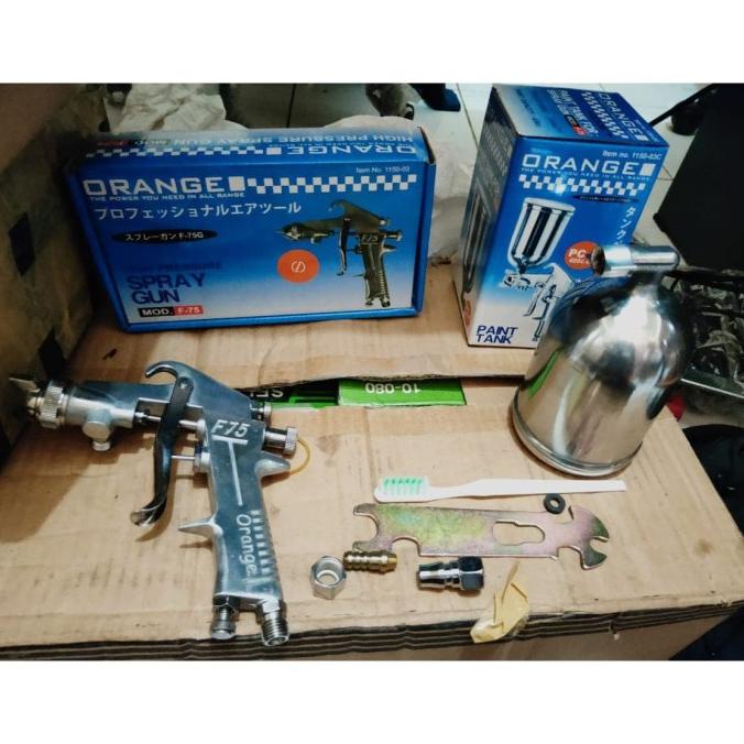 SPRAY GUN ORANG F75 F-75 F 75 TABUNG ATAS ORANGE KUALITAS BAGUS Termurah