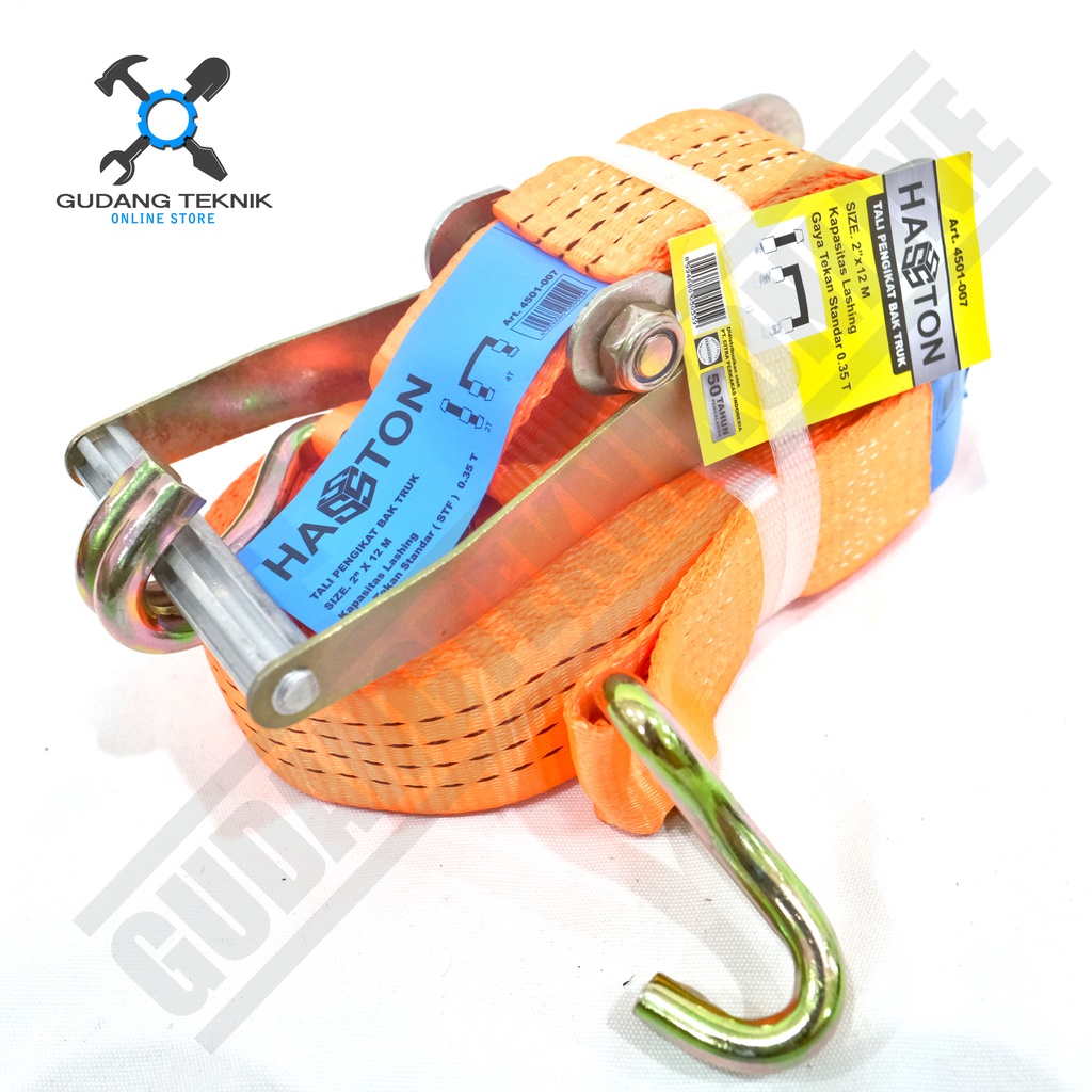 Tali Pengikat Barang 2&quot;x12M XENON 4501-007 / Ratchet Tie Down 2 Inch x 12Meter Lashing Belt Ratchet