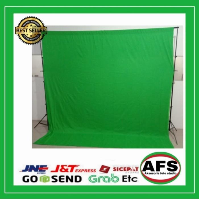 Background foto hijau(green screen) 3 x 6 m/foto studio