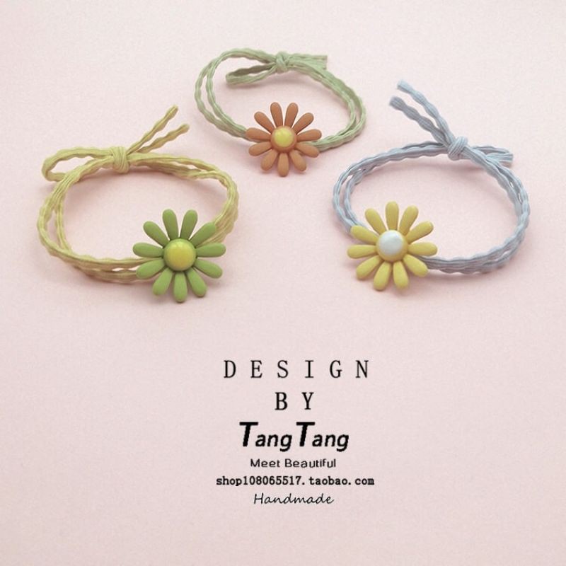 gelang tali bentuk bunga daisy gelang daisy ikat rambut korea gelang korea
