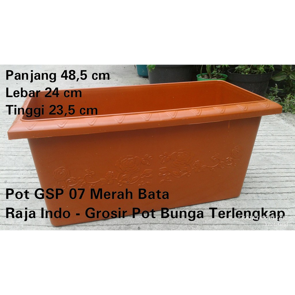 Pot Kotak Panjang Gsp 07 Merah Bata 3 Pcs 48cm Pot Plastik 48 Cm Bibit Bunga Kotak Merah Bata