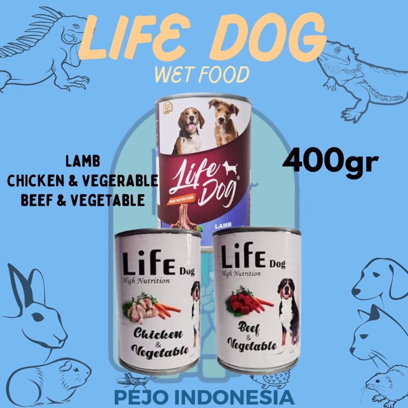 Life Dog Wet Food 375gr Makanan Basah Anjing Real Meat