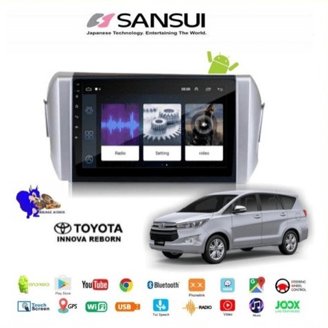 Sansui Android 9 inch 4G WiFI Toyota Innova Reborn Head Unit