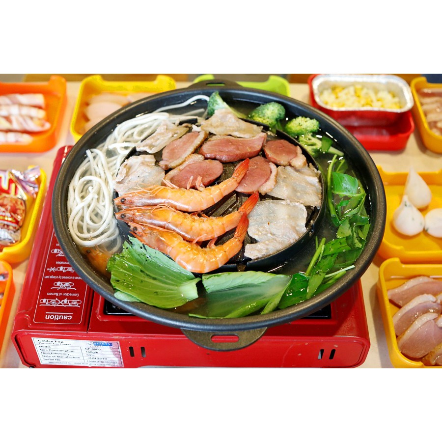 Alat Grill Pan Mookata Bulgogi 2 in 1 Premium Griller Go happy panggangan shabu Shabu steamboat call