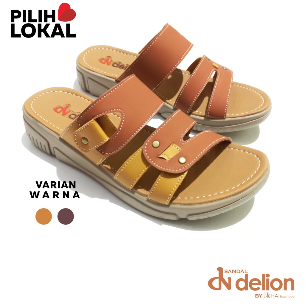 Wedges 3cm Sandal Platform Wanita Murah Casual Slip Sendal Cewek Santai Selop Original Lokal Tasik