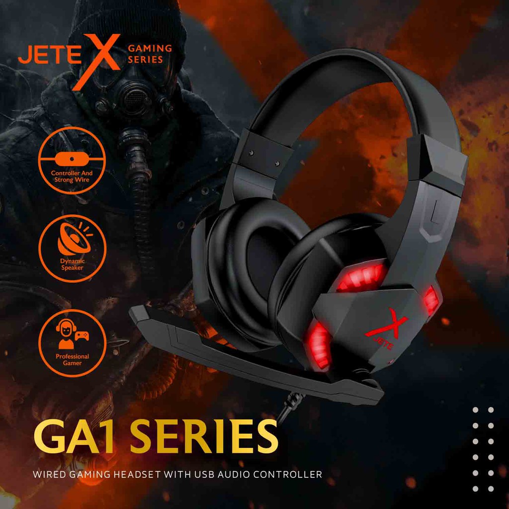 Headphone Gaming JETE X GA1 Series With Usb Audio Controller Original Garansi Resmi 1 tahun