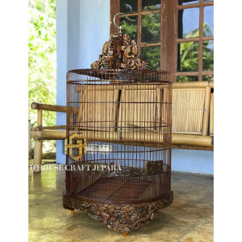 Sangkar Murai Jati Ukir Naga
