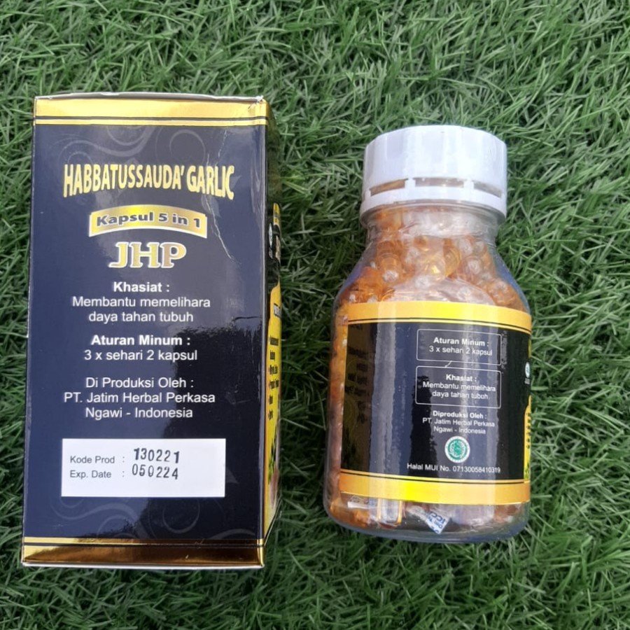 Habbatussauda  Oil JHP 205 Kapsul 5 In 1 Trigona Garlic Oil Madu Propolis