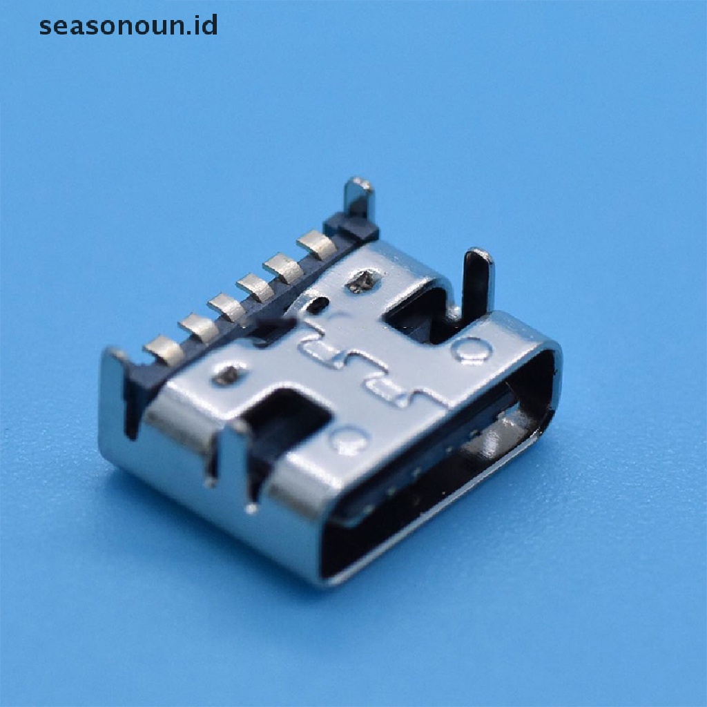 10pcs / Lot Konektor Soket USB 3.1 Tipe C 6 Pin SMT Female Placement SMD