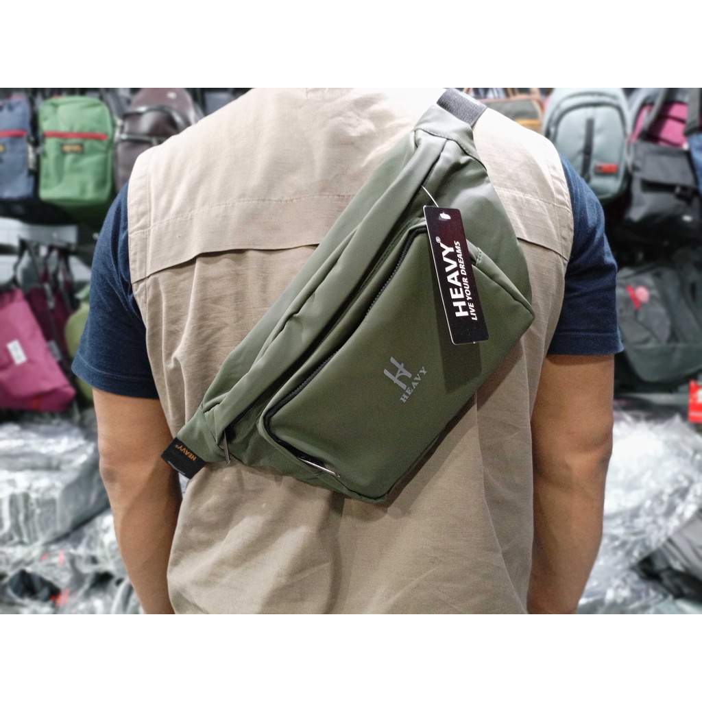 HEAVY - Tas Waistbag Waterproof Heavy Premium Distro | Tas Pinggang Pria Heavy