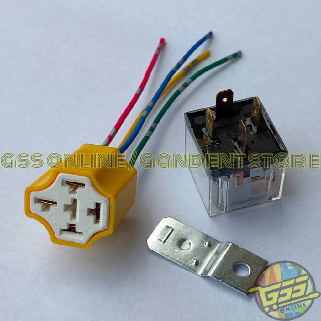 Relay CR7 SHINAGAWA original 12v 30a 80a kaki 4 dan socket relay KERAMIK kaki 4 TAHAN PANAS