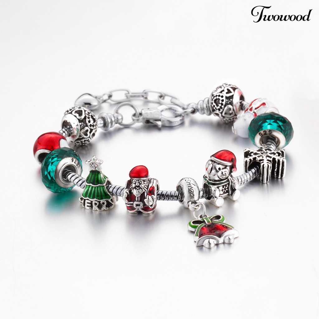 Gelang Manik-Manik Natal Bahan Zinc Alloy Adjustable Untuk Wanita