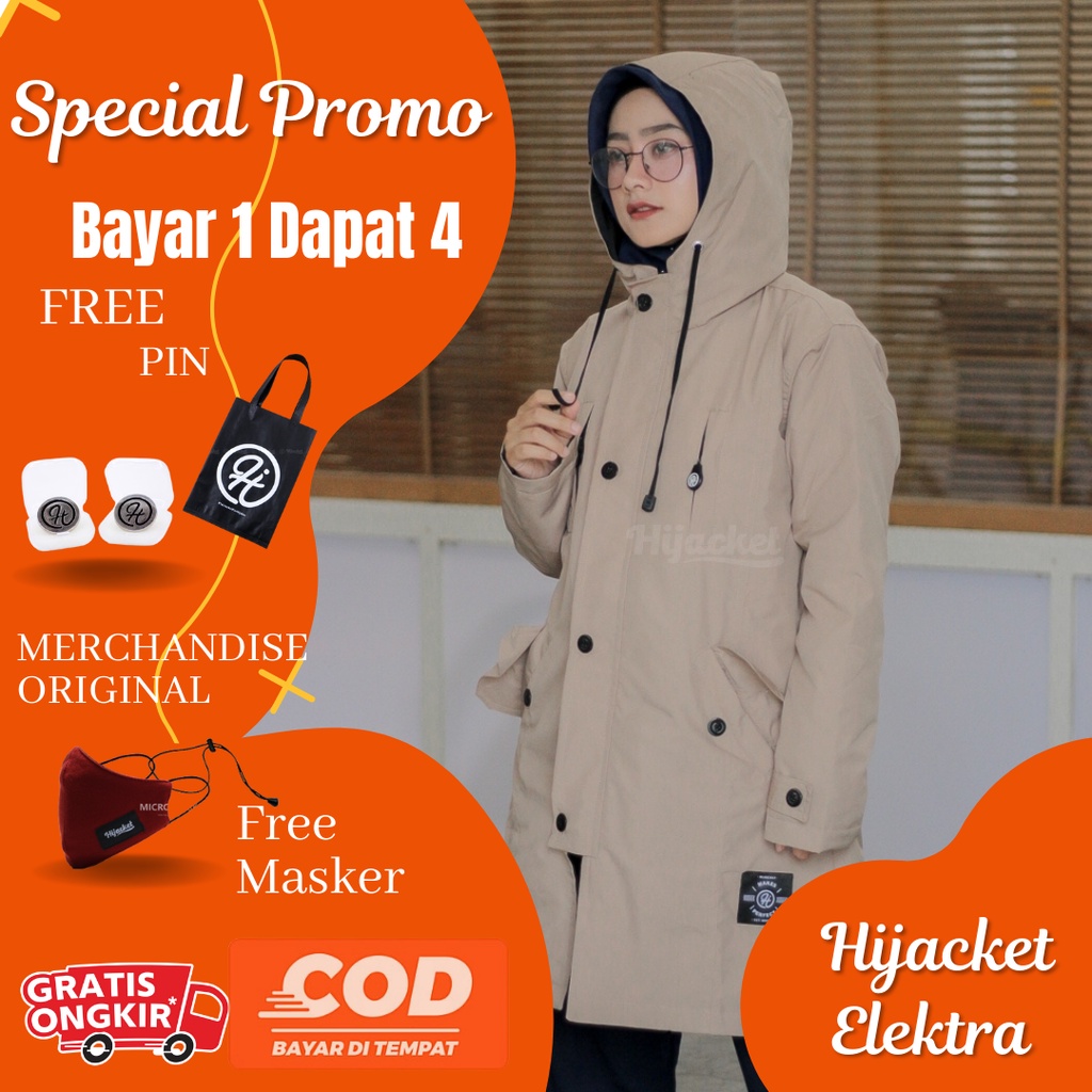 Jaket Umroh Waterproof 75% Model Jaket Hijaber Panjang