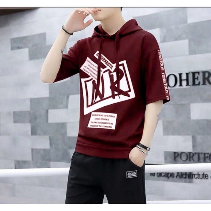 NR PDK SWEATER HOODIE PRIA LENGAN PENDEK OUTERWEAR COWOK