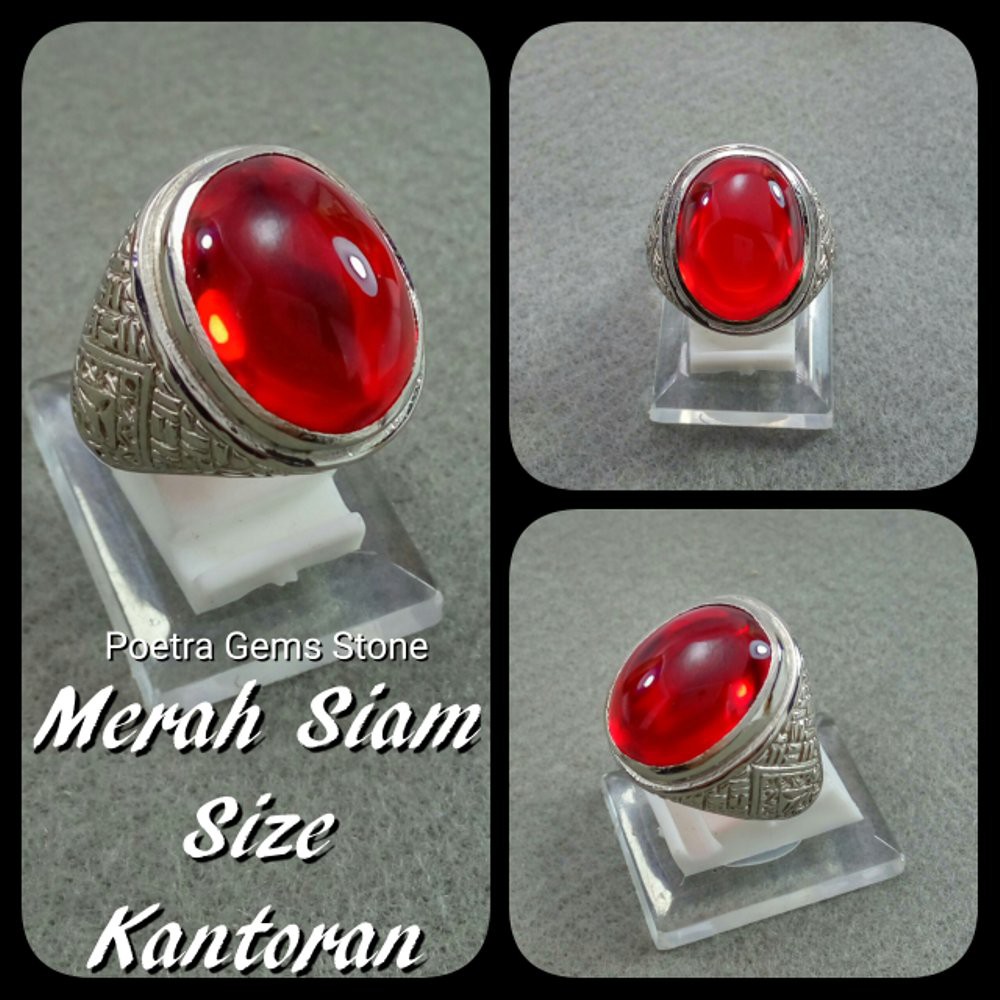 CINCIN BATU AKIK MERAH SIAM SIZE KANTORAN