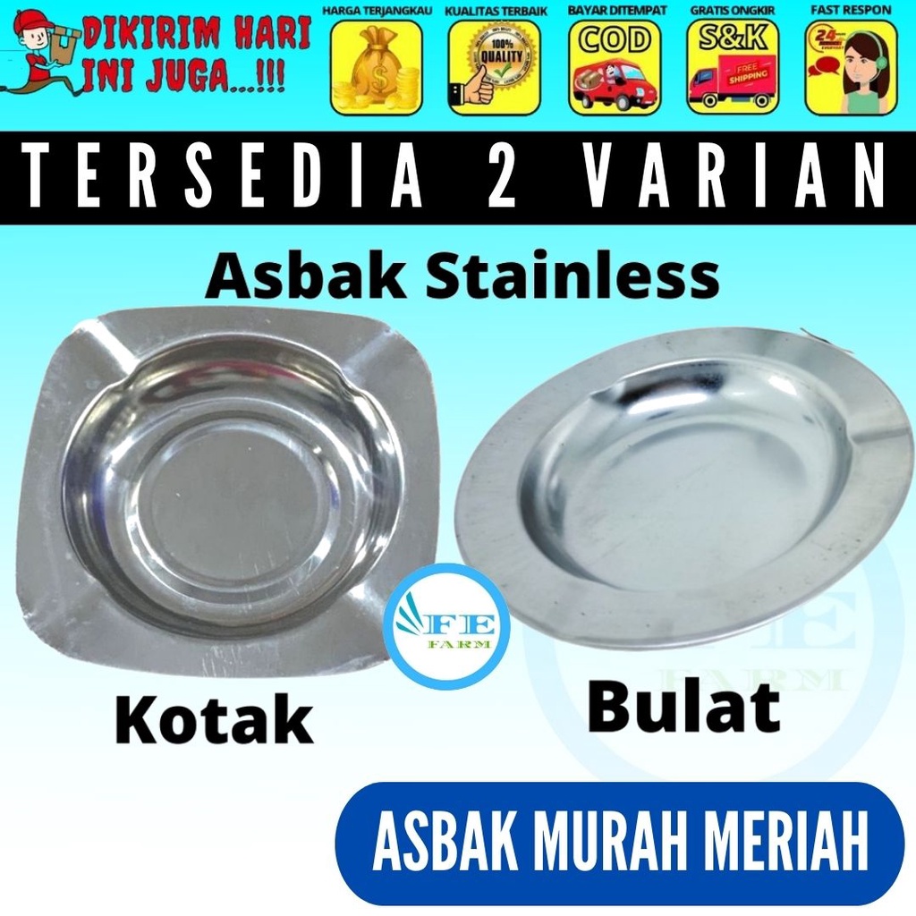 ASBAK ROKOK STAINLESS BENTUK BULAT FEFARM