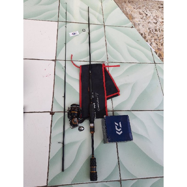 jual 1 set pancing. cangkek gen s 2-6lb. daiwa mgz 2000 + pe falcon super braid 100m pe 1