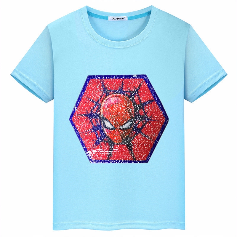 Kaos T Shirt Katun Anak Laki Laki Lengan Pendek Gambar Spiderman