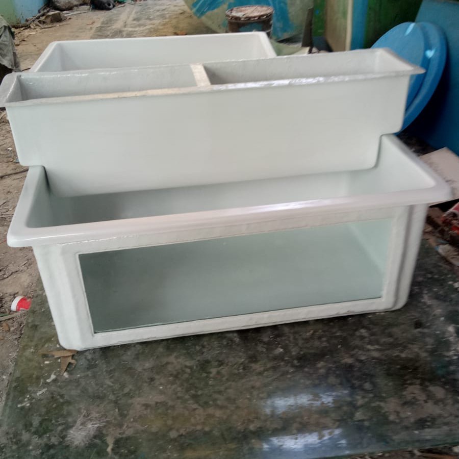 Akuarium bak ikan fiber kaca+filter atas UK.100x60x40cm Kekinian Terlaris