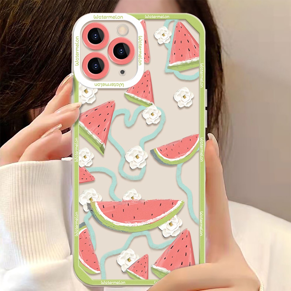 Soft Case TPU Transparan Motif Buah Angel Eyes Untuk iPhone 13 12 11 Pro MAX XS MAX XR X 7 8 Plus SE 2020