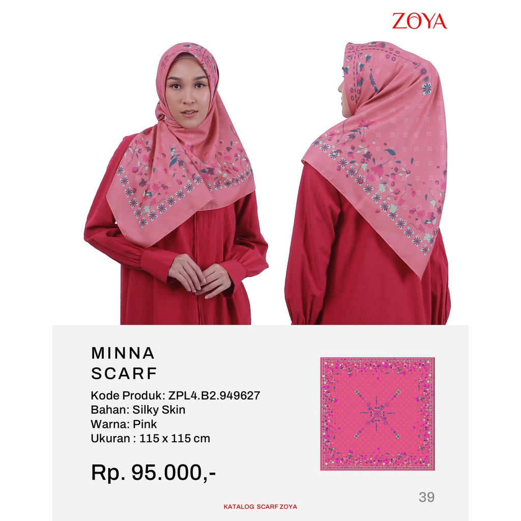 Zoya Kerudung Segiempat Motif Minna Scraf