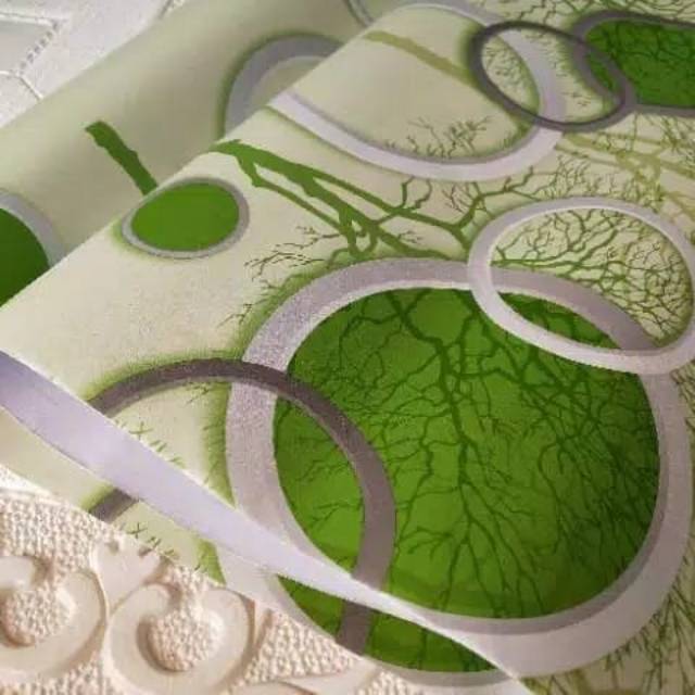 Wallpaper dinding polkadot hijau || walpaper dinding