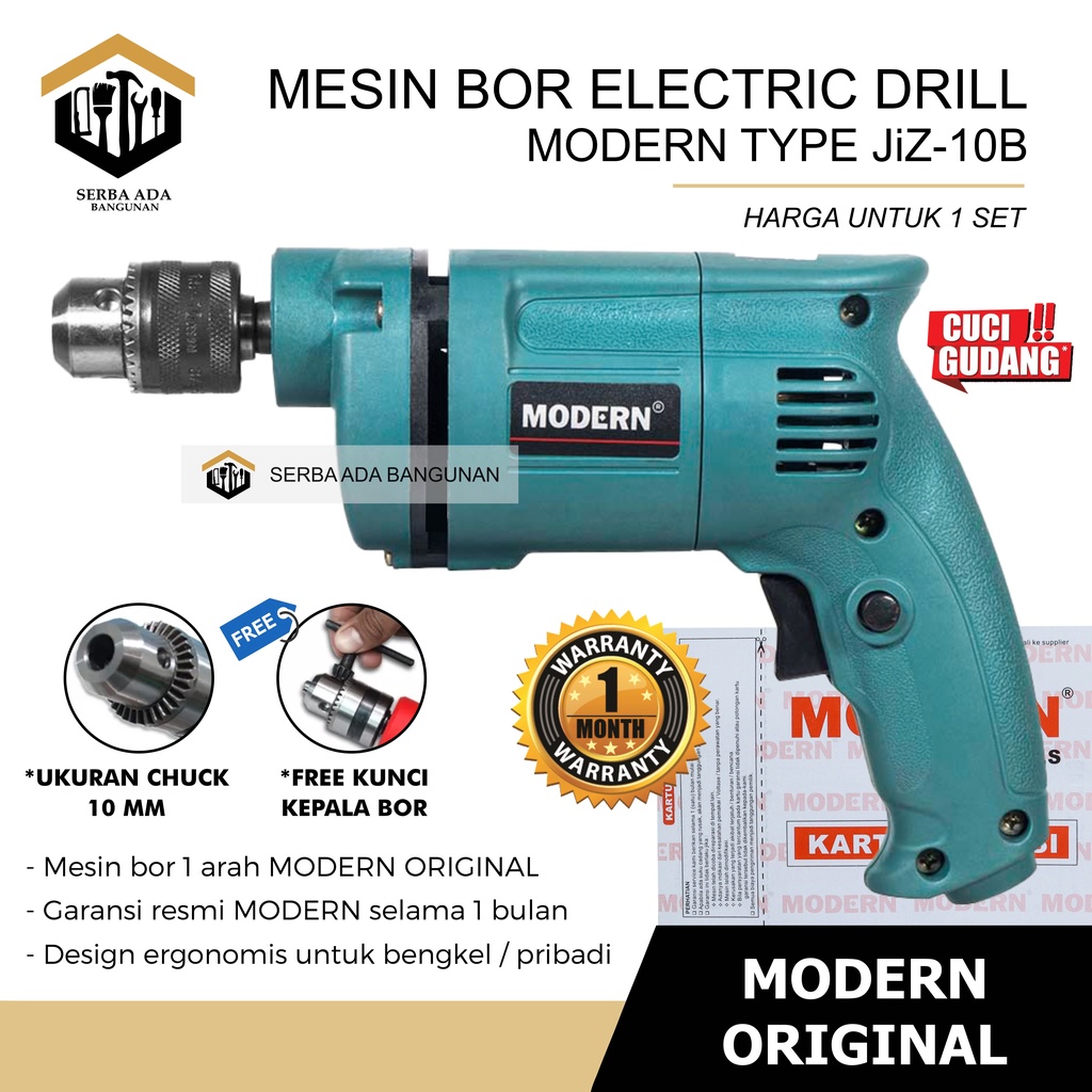 Mesin bor modern asli Jiz-10B / electri drill kualitas bagus komplit