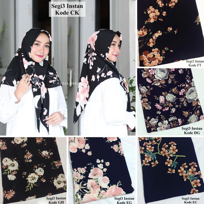 BIG SALE! HIJAB SEGI3 INSTAN / SEGI EMPAT INSTAN MOTIF / SQUARE MOTIF / JILBAB