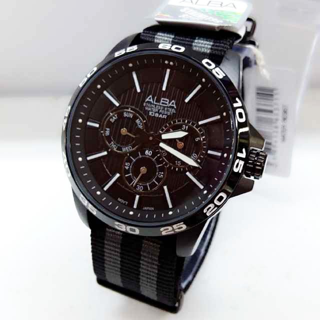 JAM TANGAN PRIA ALBA AP6313 TALI KANVAS ORIGINAL MURAH GARANSI RESMI